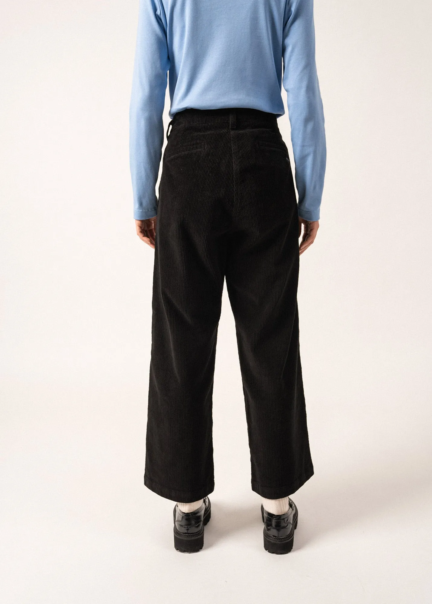 Durable Reinforced Edges NonSlip Grips Tess Velvet Trousers - straight cut (NOIR)