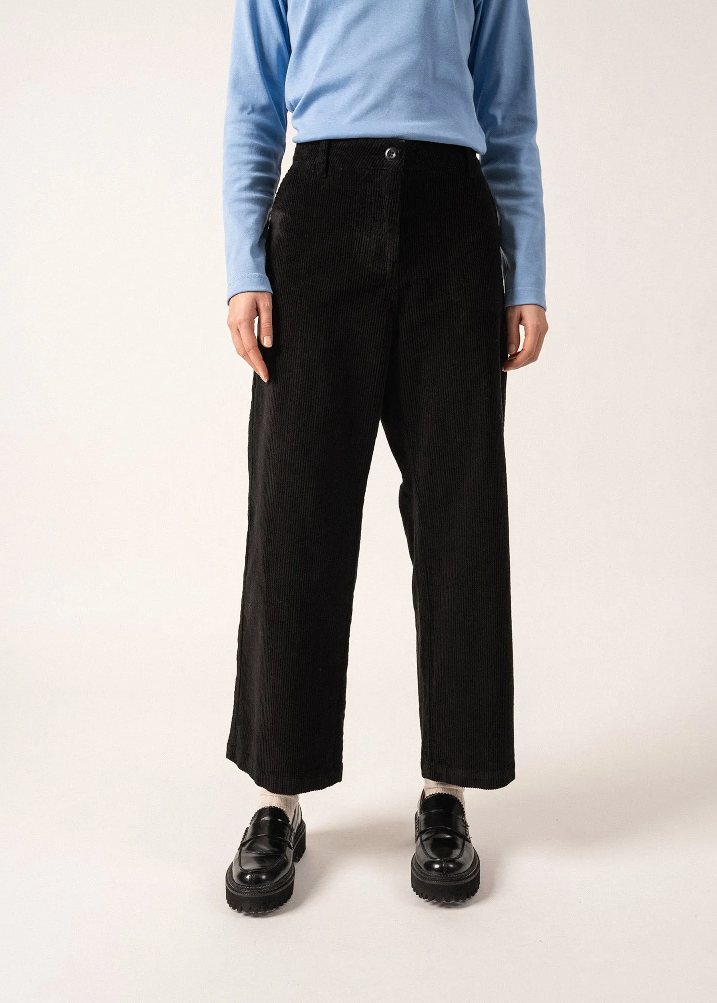 Trendy Jacket AdjustableHemline Tess Velvet Trousers - straight cut (NOIR)