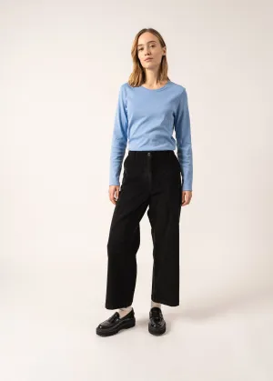 Tess Velvet Trousers - straight cut (NOIR) Gloss Glow Cozy Fit