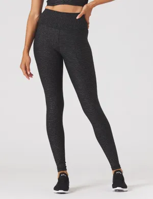 Glyder Vintage Sultry Legging - Black/Gold Shimmer Classic Cut Sporty Vibe