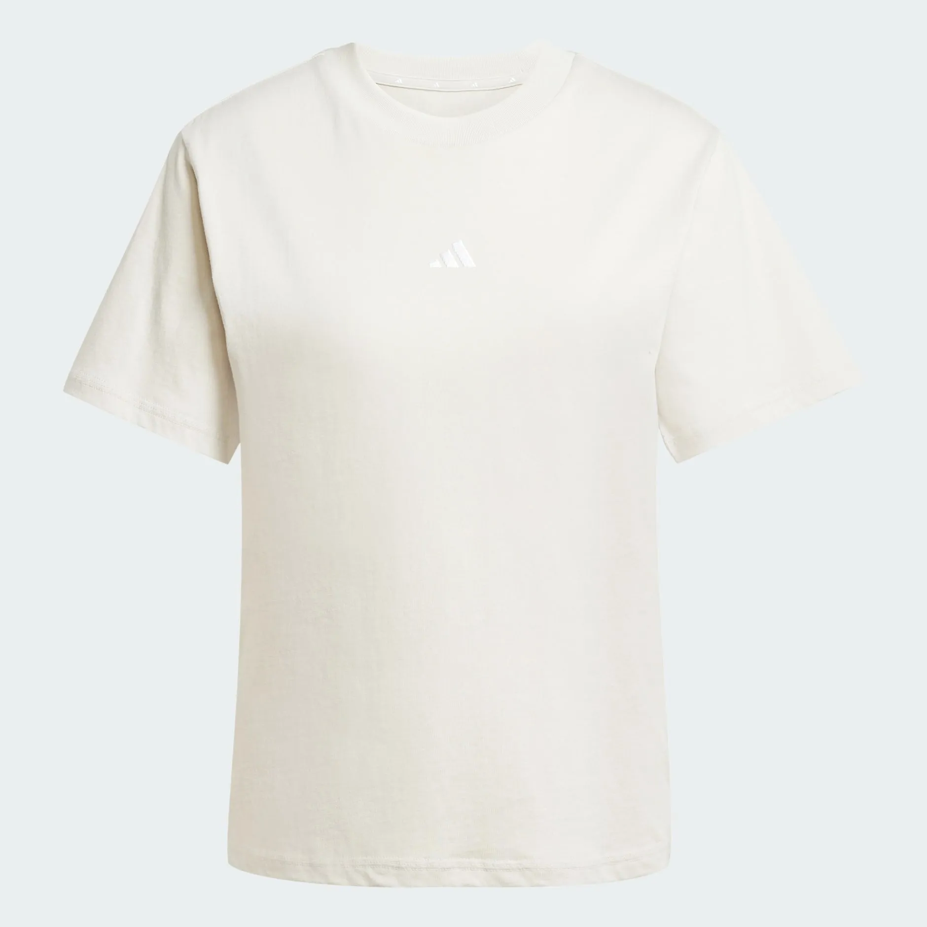 Classic Design Adidas Womens Small Logo Beige Tee