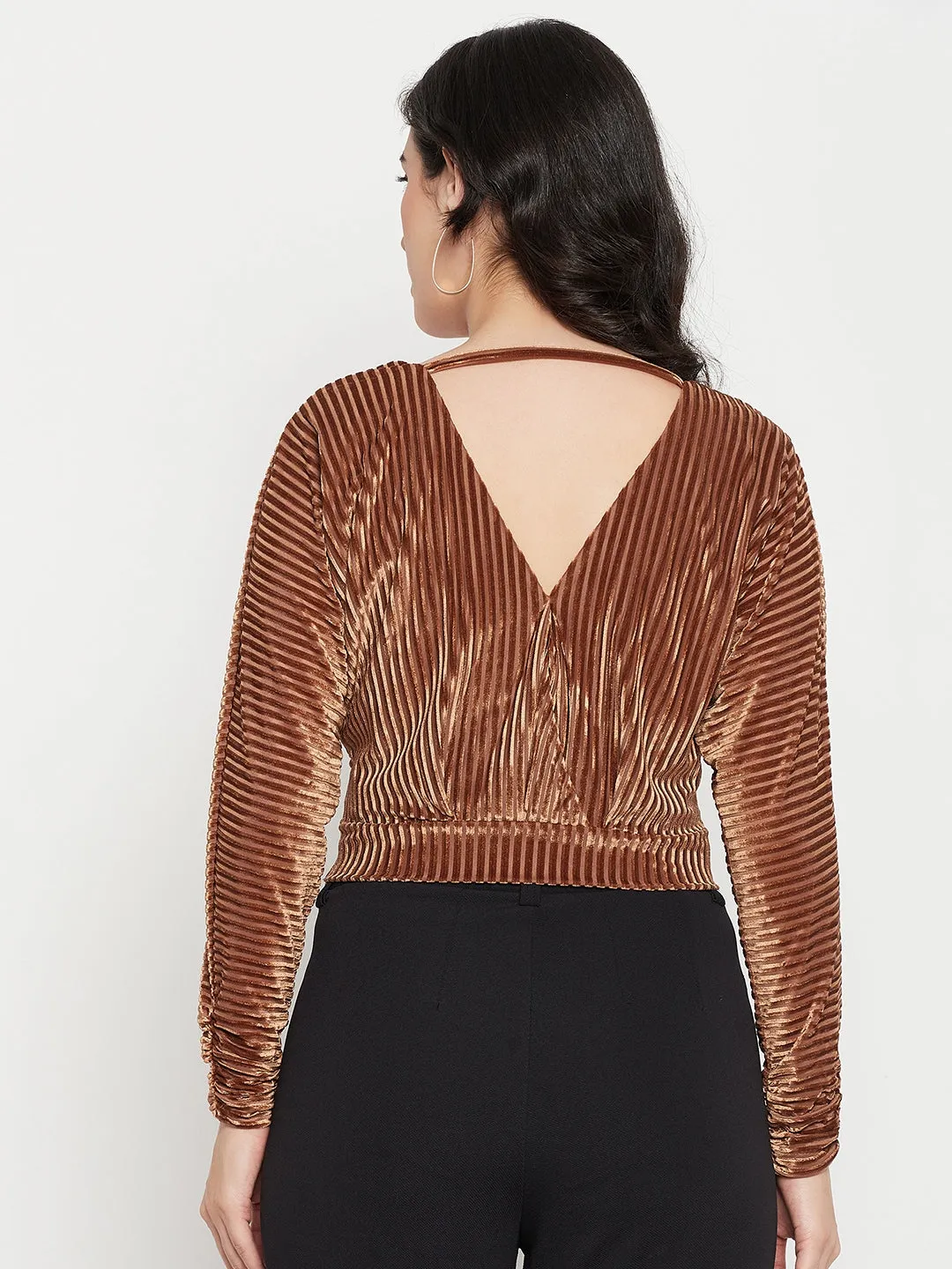 Madame Tan Striped Crop Top Firm Leather Code Soul
