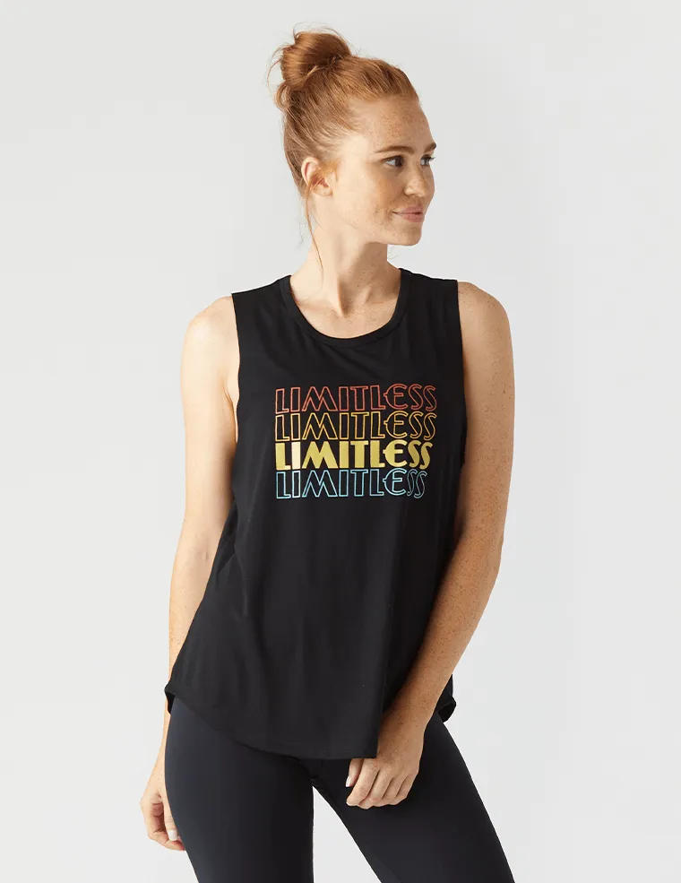 Four Way Stretch Fabric Glyder Limitless Power Tank - Black