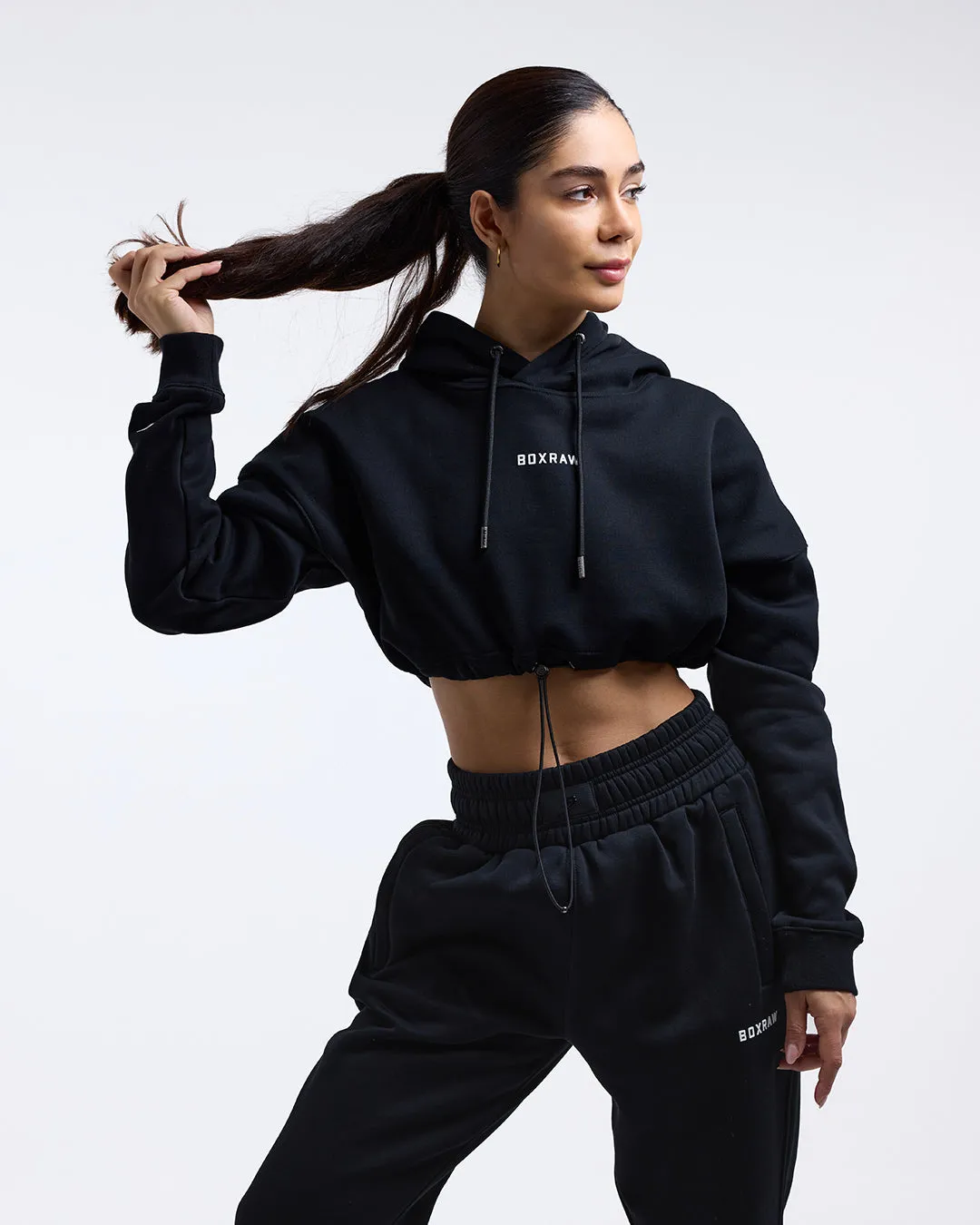 Johnson Cropped Hoodie - Black Strong Soul SnagResistant Weave