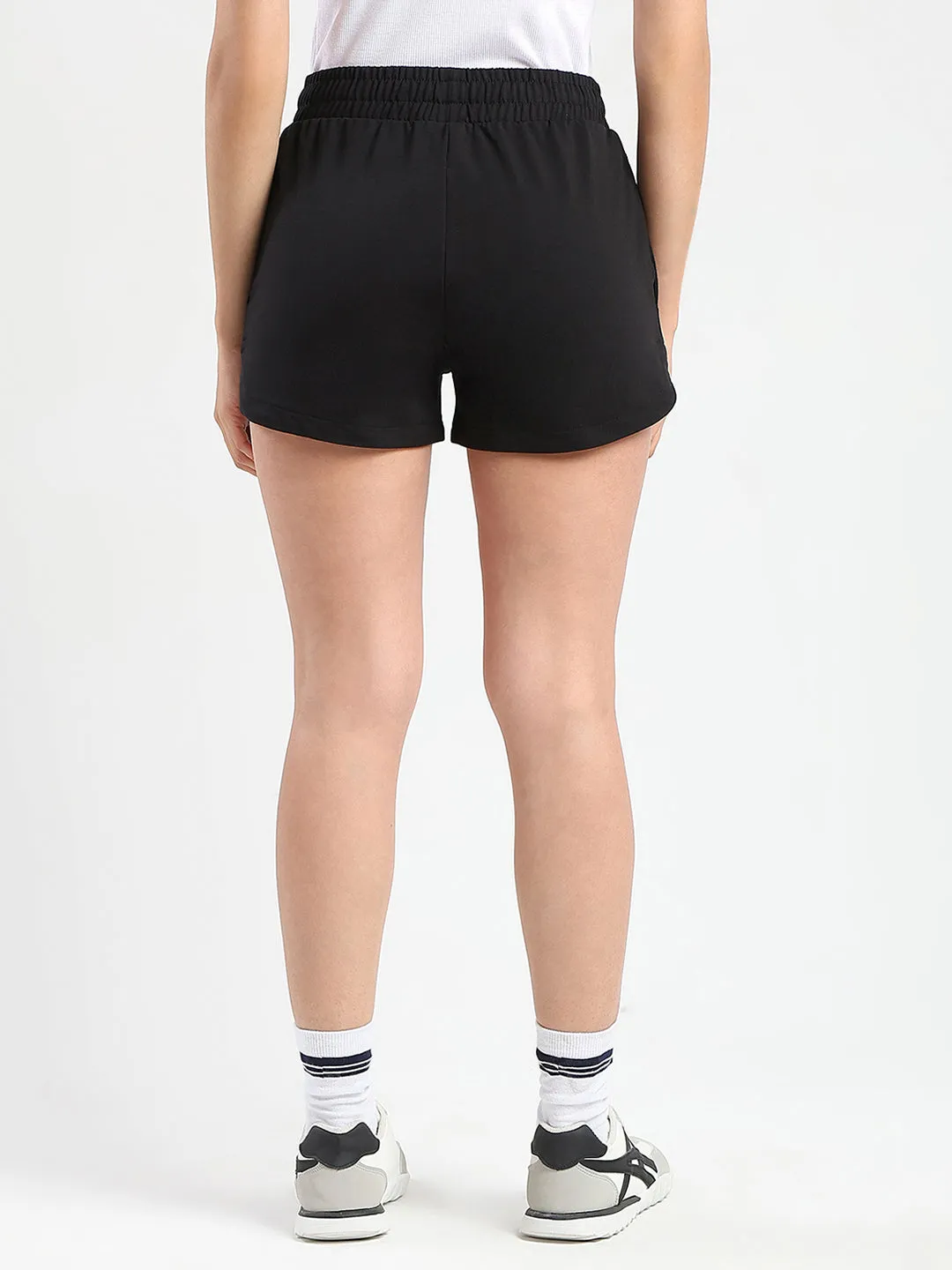 mSECRET Typography Print Black Cotton Blend Shorts DoubleLayerReinforcement NonRestrictive Design