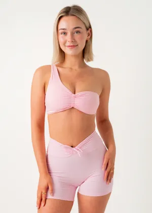 POISE ONE SHOULDER BRA - GUAVA Performance seams