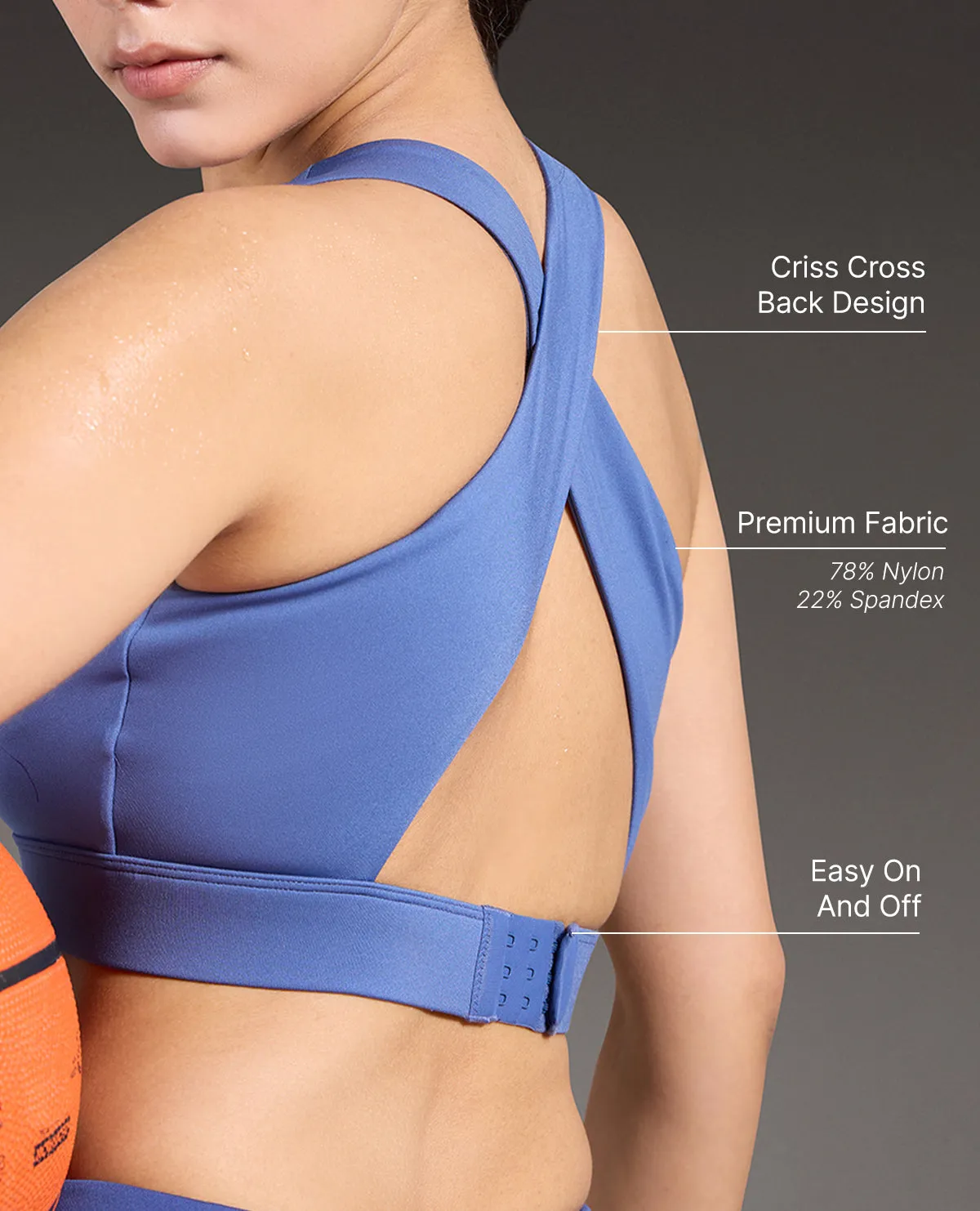 Luxe Crostini Full Coverage And High-Impact Sports Bra Blue Black