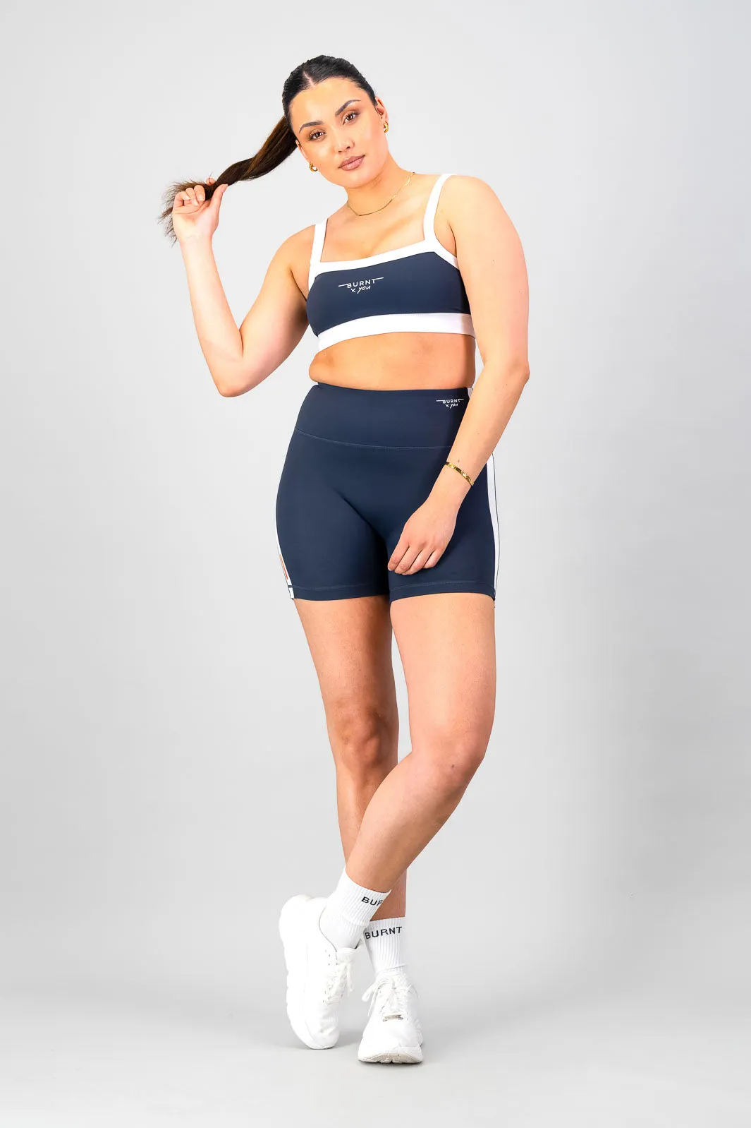 Cropped fit seams adults' Burnt x You Sports Bra - Ash