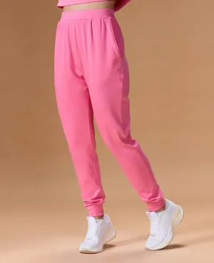 Extra Soft Cotton Track Pants Pink Stable Shape Sporty Touch
