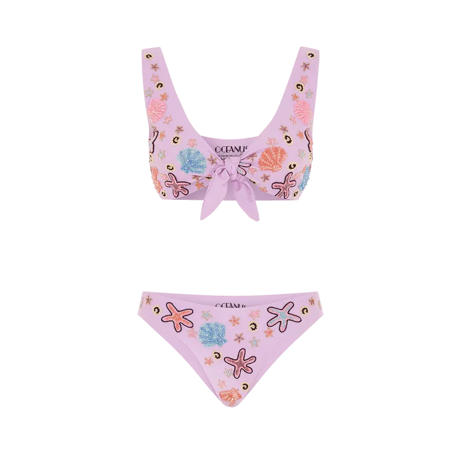 Bacterial Growth Prevention Orla Tie In The Middle Bikini Top Lilac
