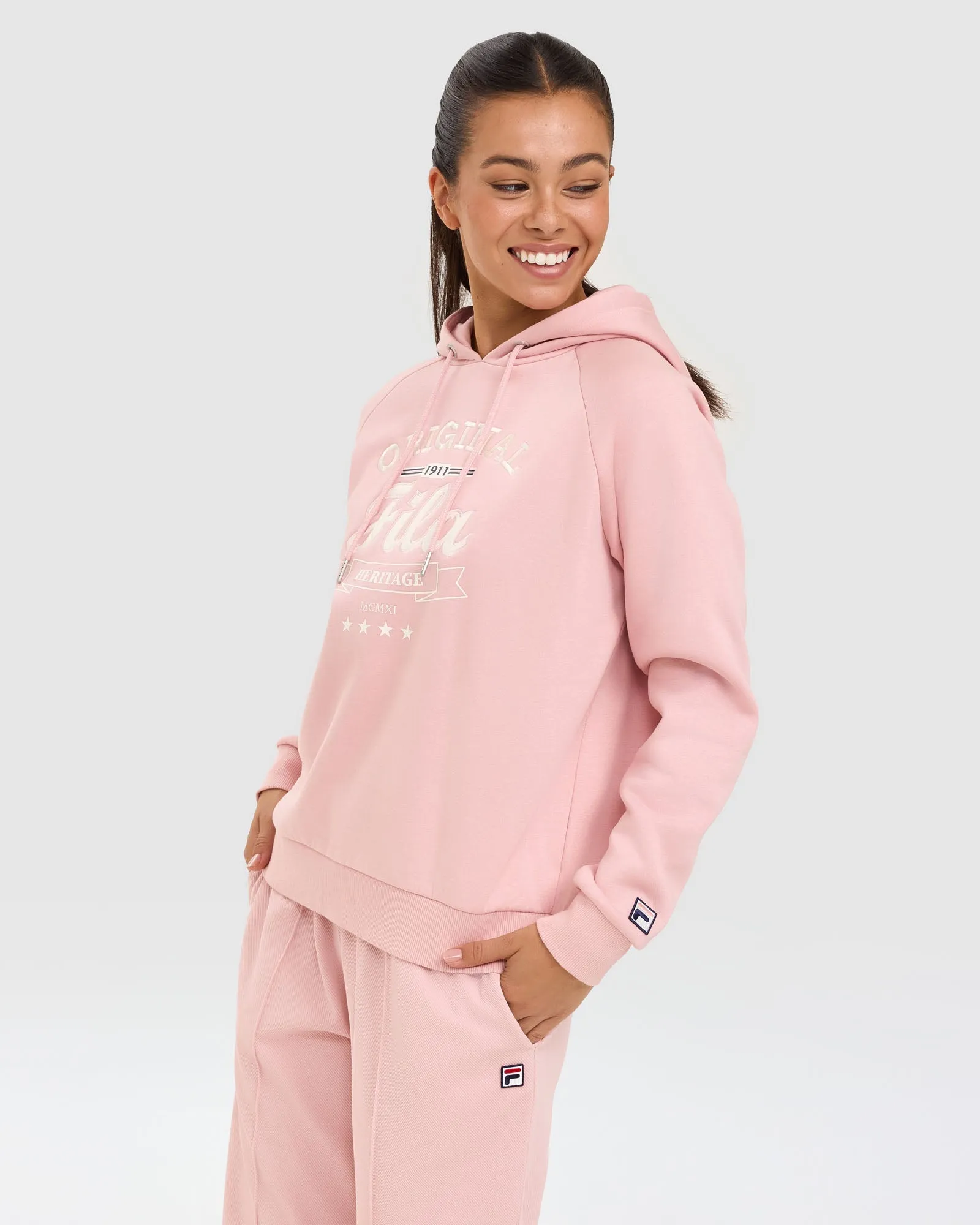 Fila Women's Madison Pink Hood product quilted lining comfort Trendy Comfort