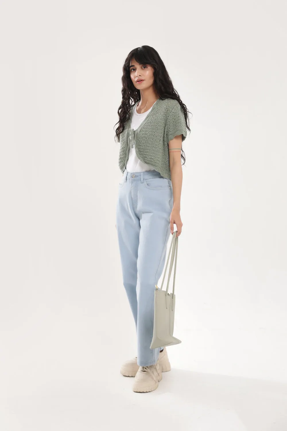 Downtown Cool CROCHET KNIT TOP WITH LUREX