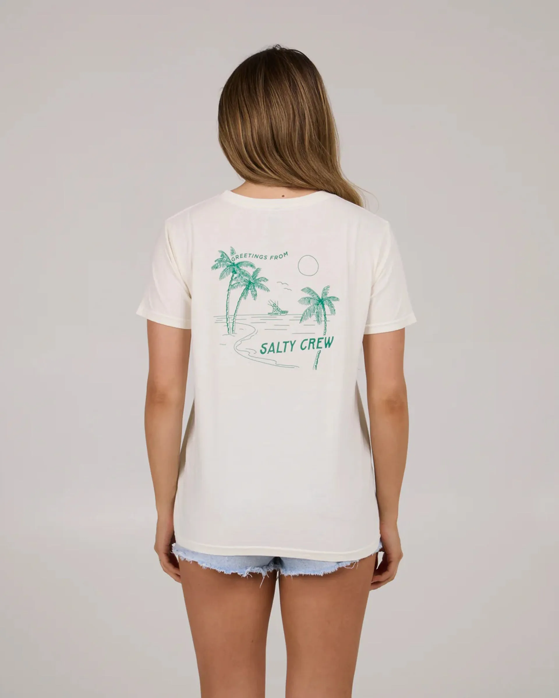 Unisex versatility Sophisticated Casual Greetings Boyfriend S/S T-Shirt - Off White