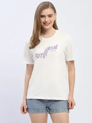 Madame Typography White Regular T-Shirt Easter Bohemian