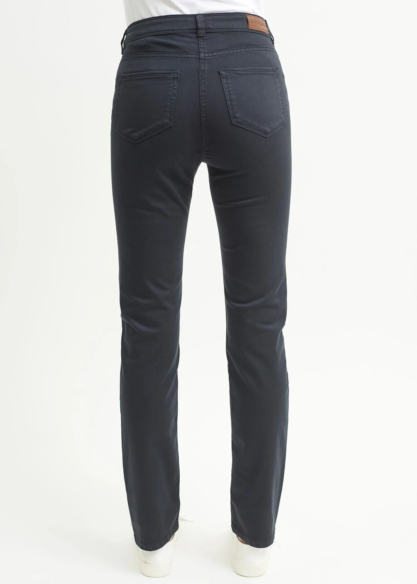 Active Ease Mimosa high waist pants - slim fit, in stretch cotton (NAVY)