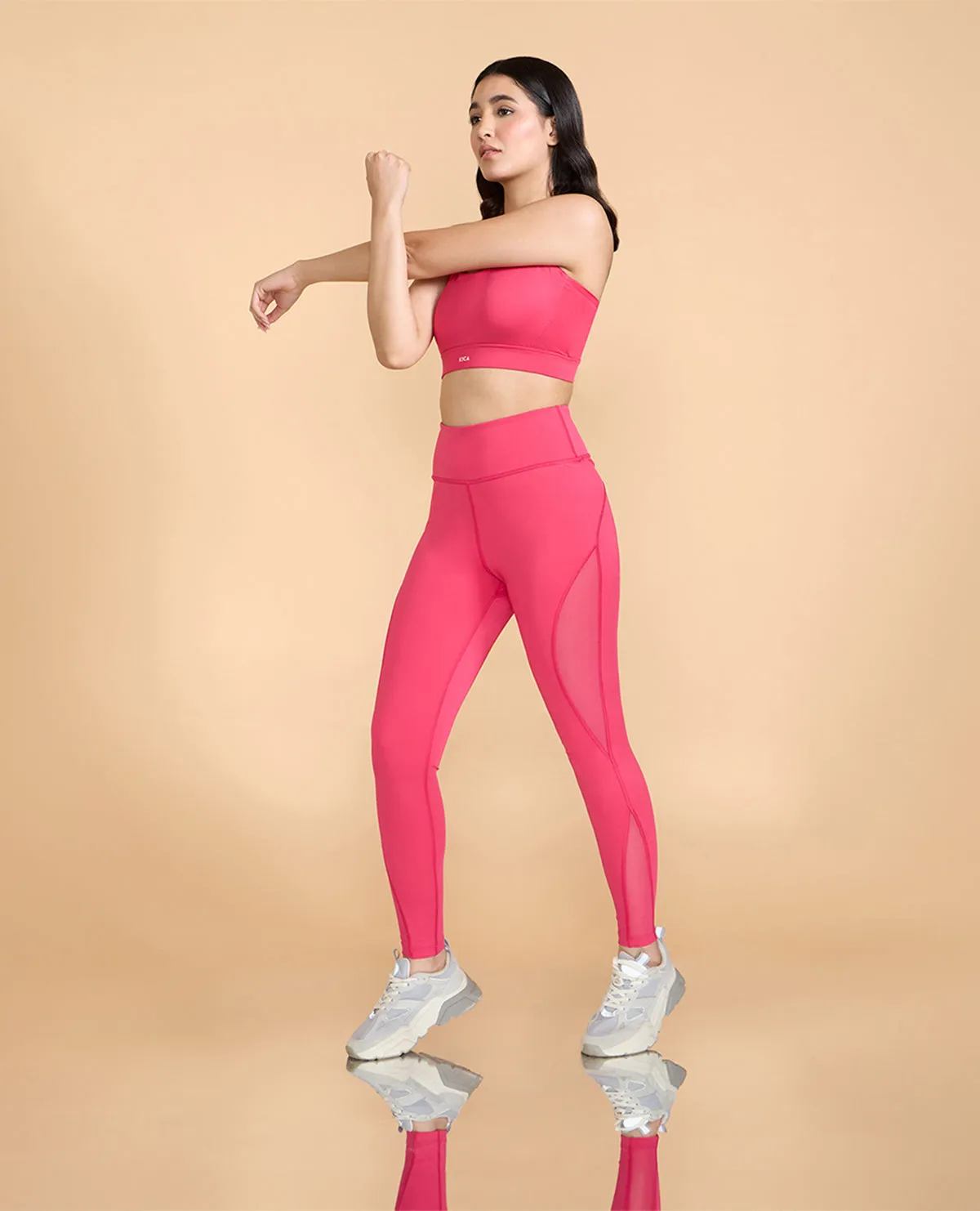 Athletic High-Waisted Mesh Leggings in Second SKN Tight Fit