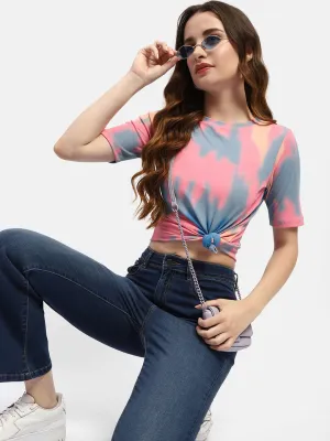Madame Abstract Print Pink Regular T-Shirt OdorResistant Fabric Soft Fit Wear