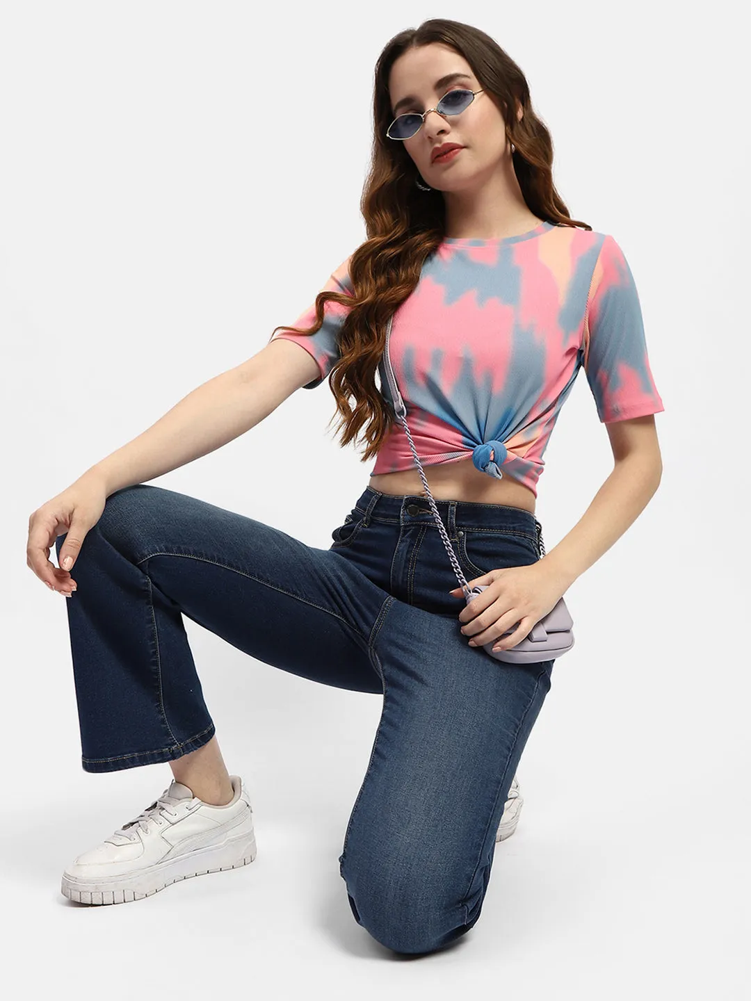 Madame Abstract Print Pink Regular T-Shirt Summer Wardrobe