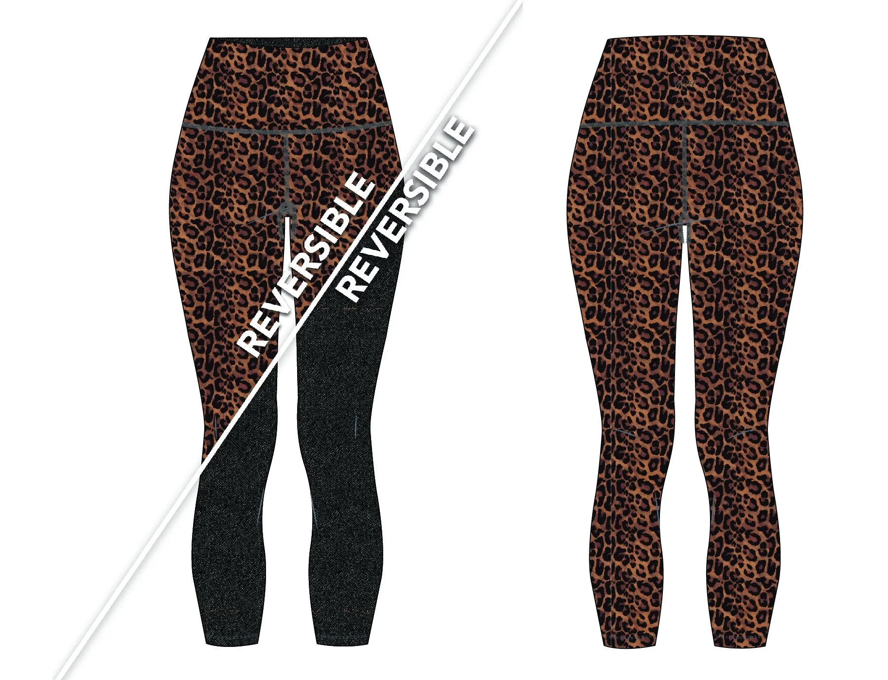 Wear It To Heart Real Cheetah Reversible Legging Seamless Design Summer Wear