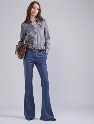 Blue stretch wool gabardine bootcut trousers Work Flex OdorResistantFinish