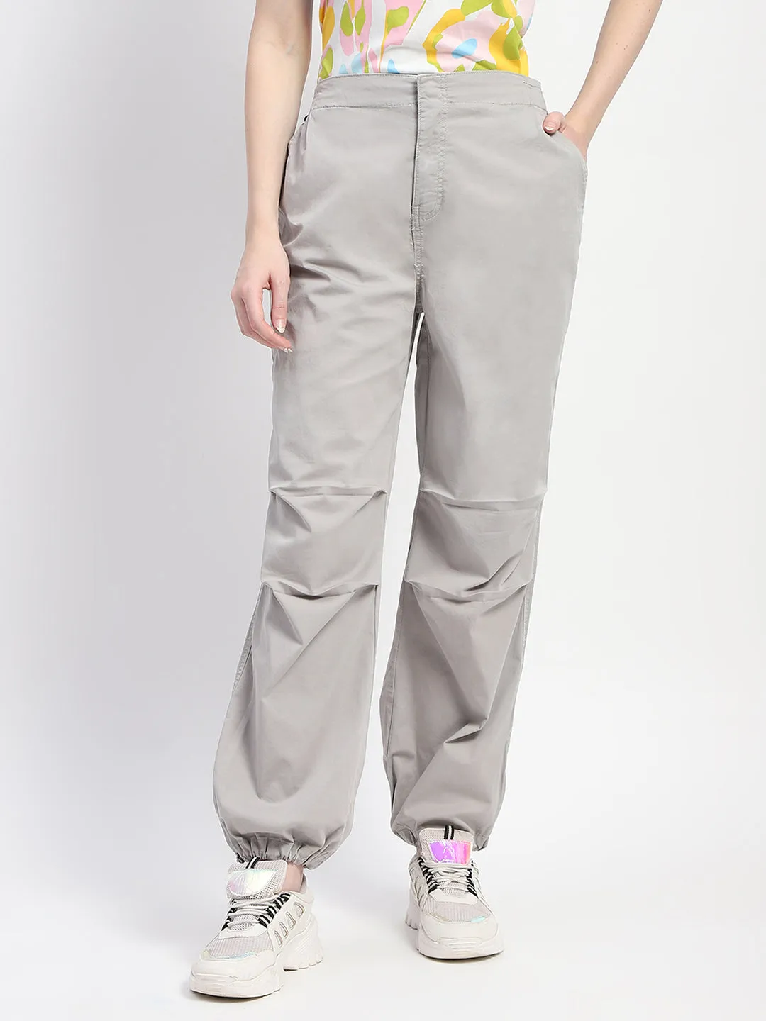 Reinforced Pockets Madame Off White Cotton Joggers