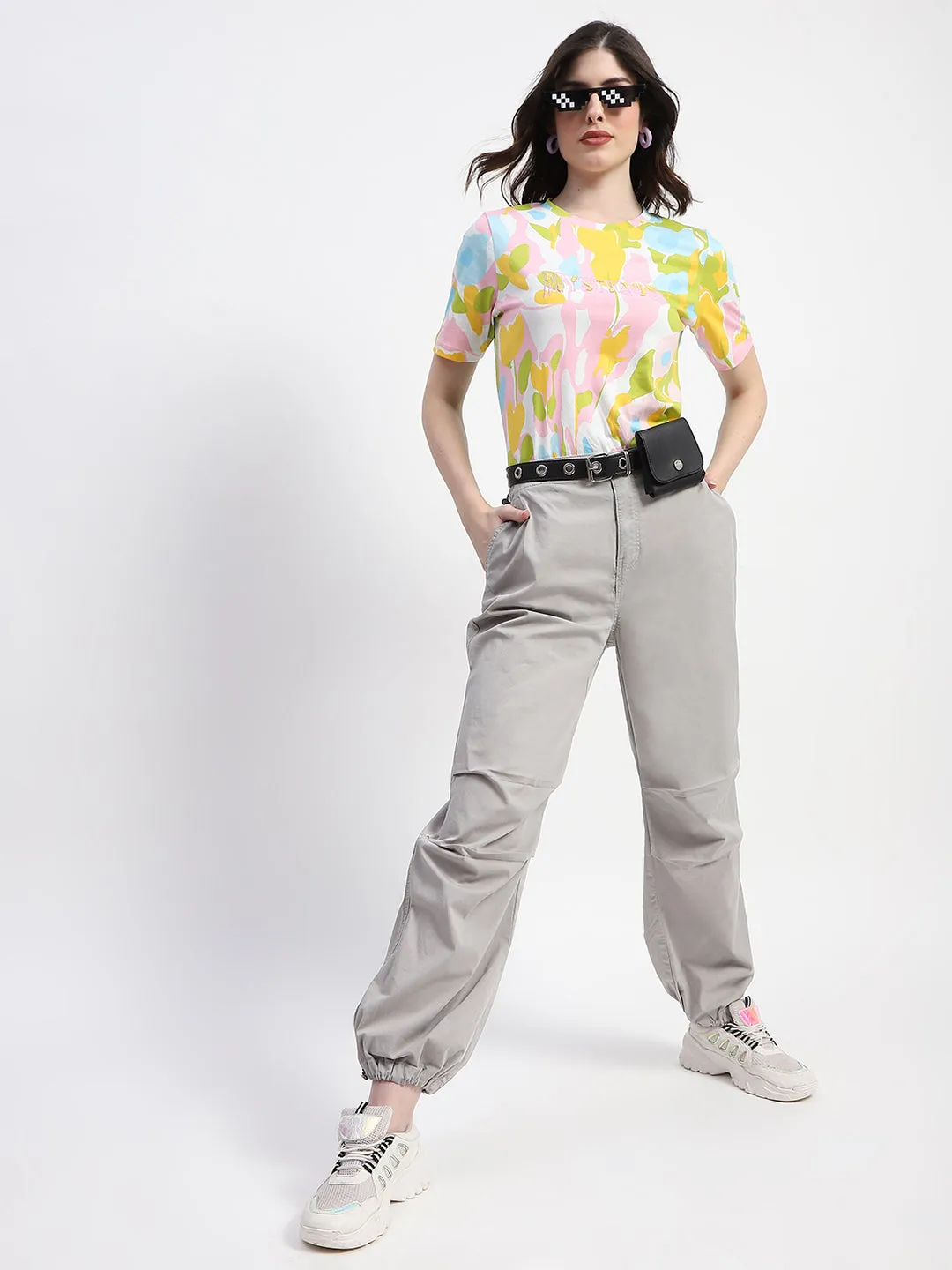 Flat Lock Seams Madame Off White Cotton Joggers