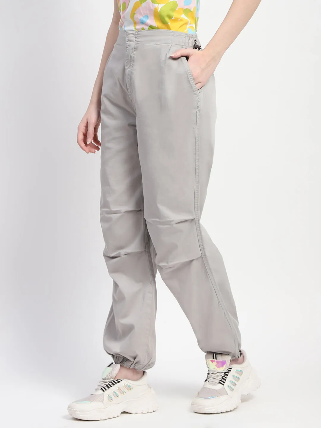 Madame Off White Cotton Joggers Premium Look Trendy Style