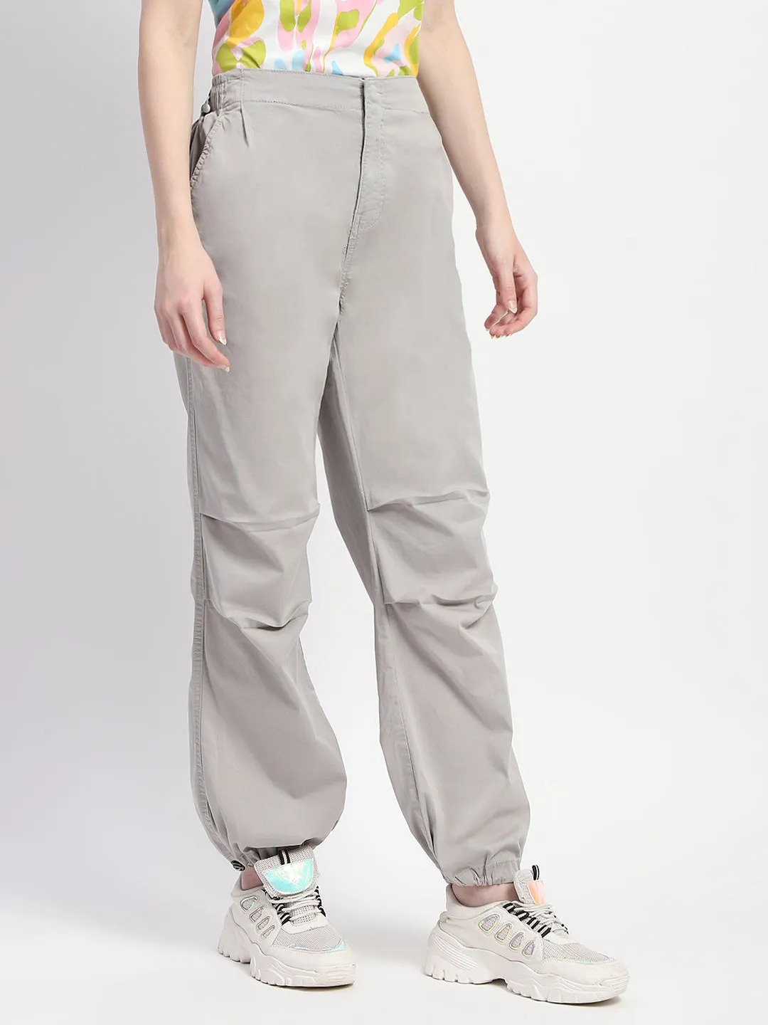Trendy Style Madame Off White Cotton Joggers