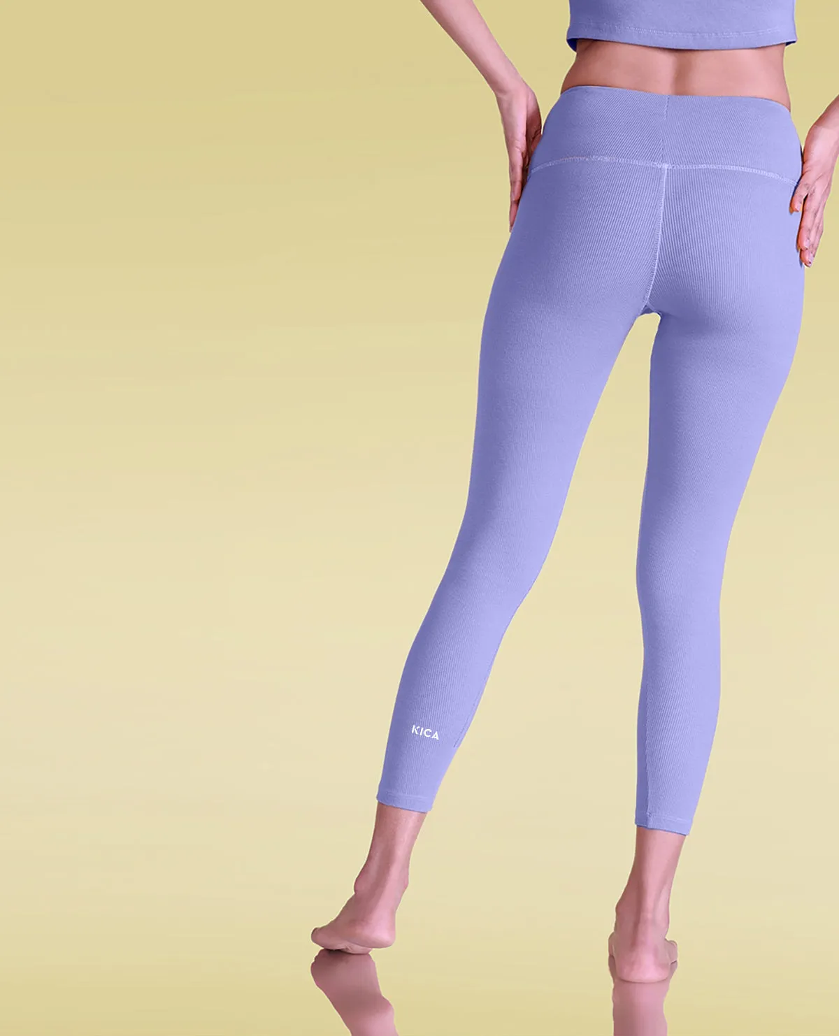 Ribbed High Waisted Leggings Odor Resistant Fabric streamlined look