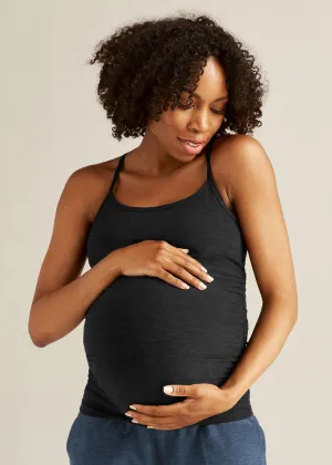 Mom Soft Comfortable Shorts Beyond Yoga Keep Your Cool Maternity Slim Racerback - Darkest Night