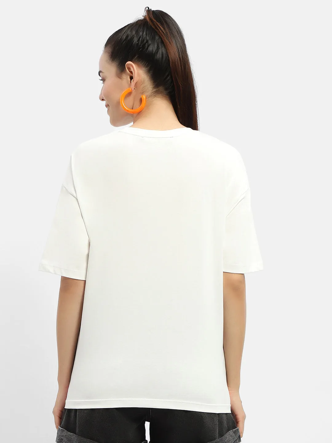 Madame Disney Graphic Print White Regular T-Shirt Trendy Fabric