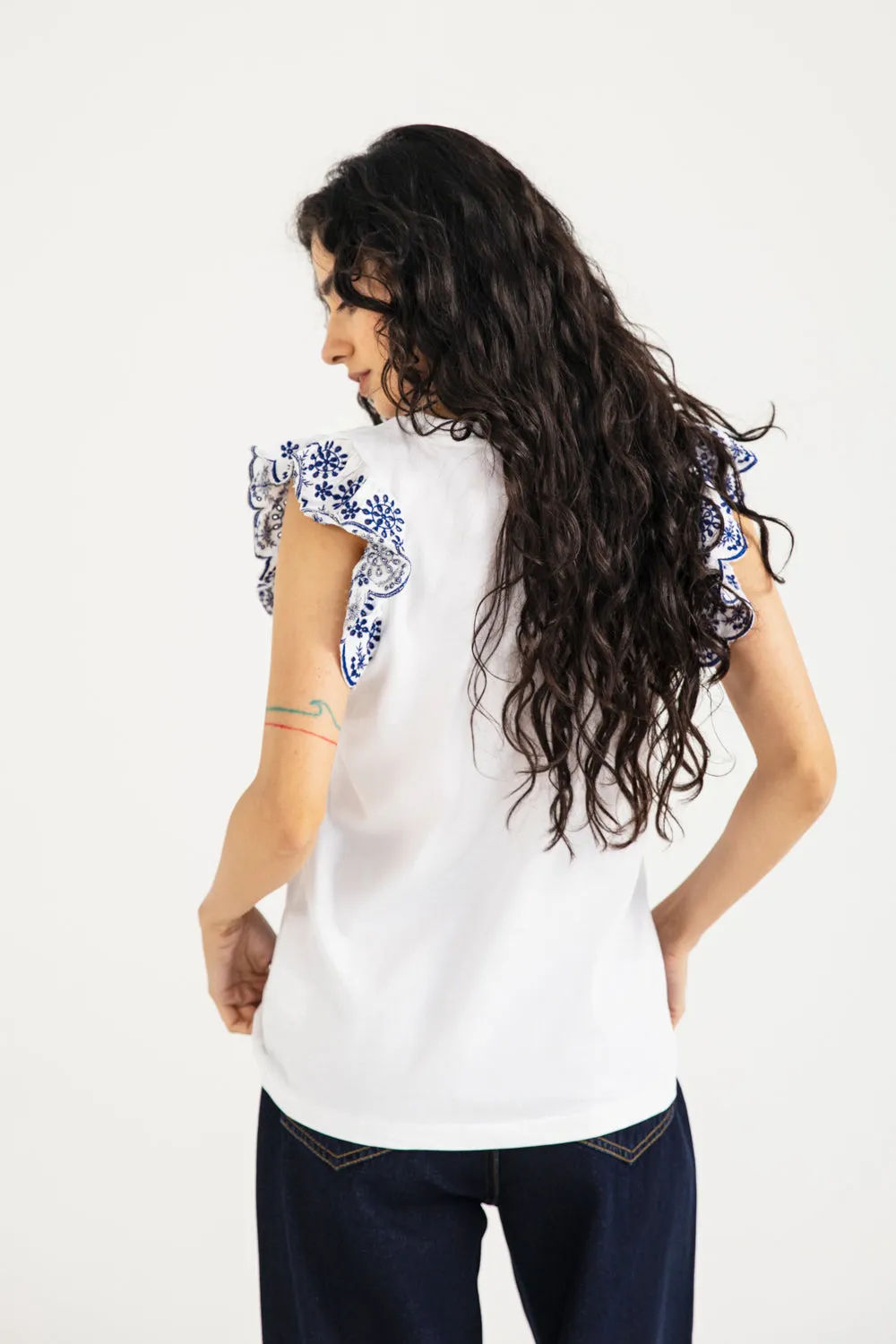 TEE WITH SCHIFFLI DETAIL Heat Safe StretchPaneling