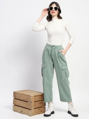 Comfortable Layers Refined fit Madame Relax Fit Green Cargo Pants