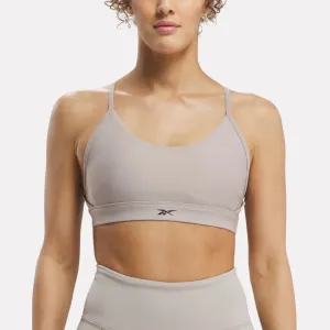 Reebok Women's Lux Strappy Grey Sports Bra mix and match Stretch stitching seams