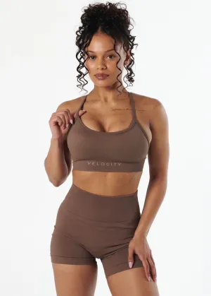 DEFINE SEAMLESS BRA 2.0 - ESPRESSO versatile material Coverstitch seams