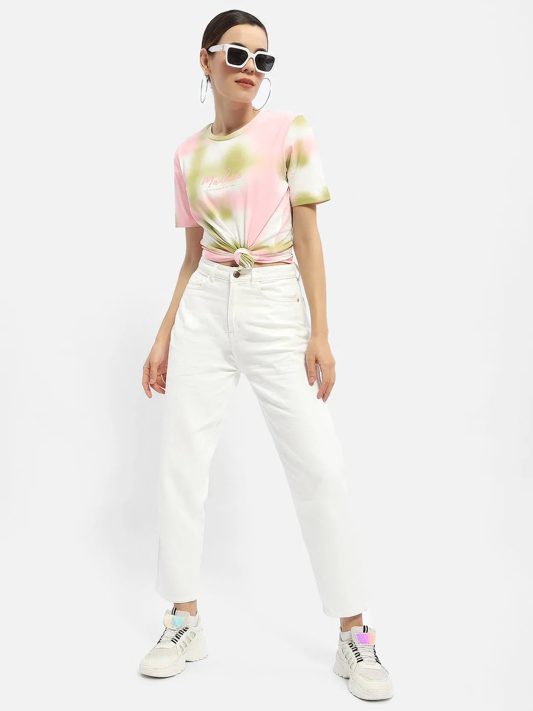 Madame Tie-Dye Pink Regular T-Shirt Soft Wear Quick Wear