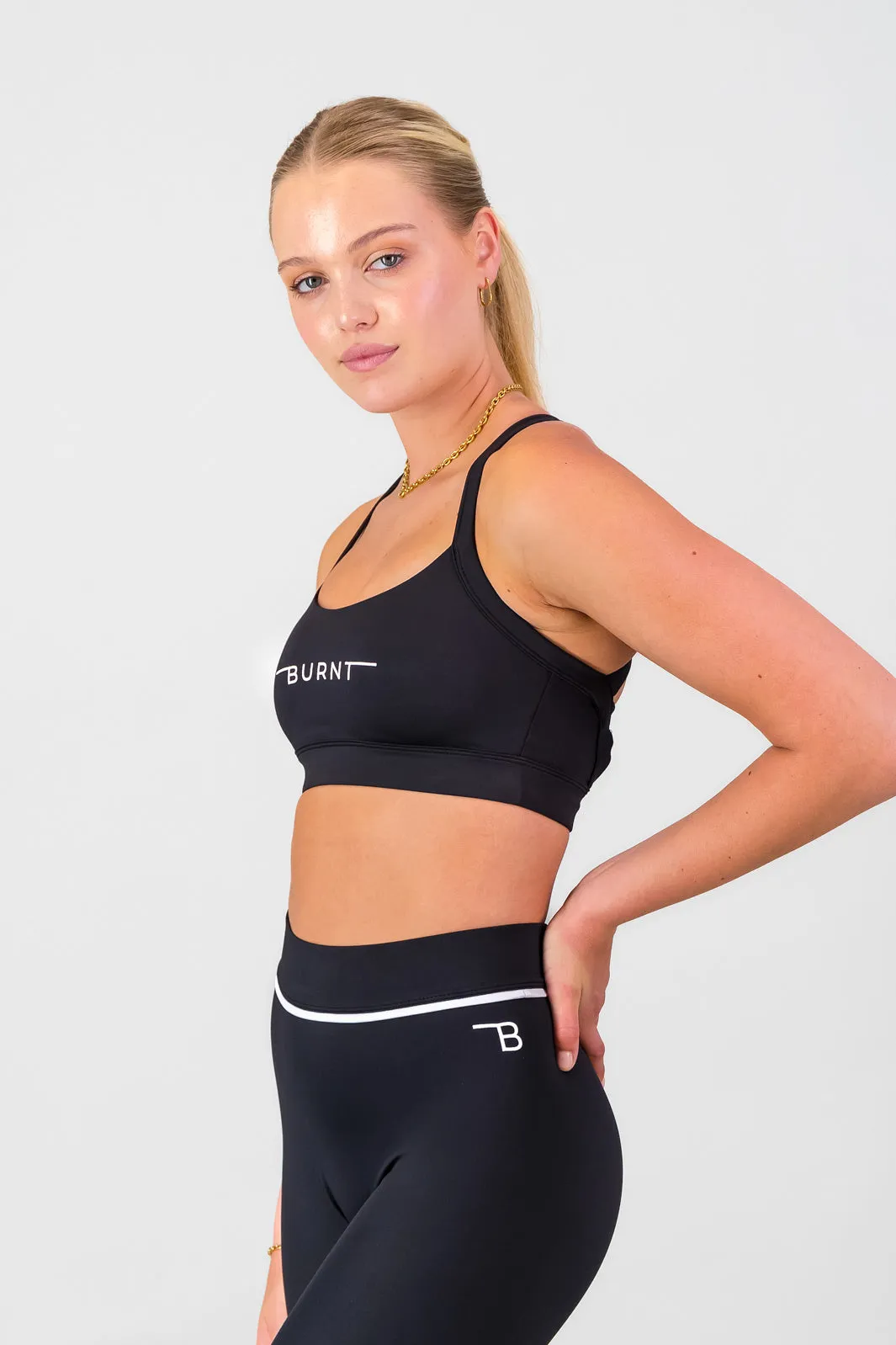 Milan Sports Bra - Black Microfiber fabric
