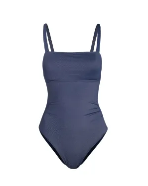 Jori One Piece In Indigo Twill Bold Patterns Swim Apparel
