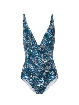 Niki One Piece Abstract Wave Dynamic Tension Control