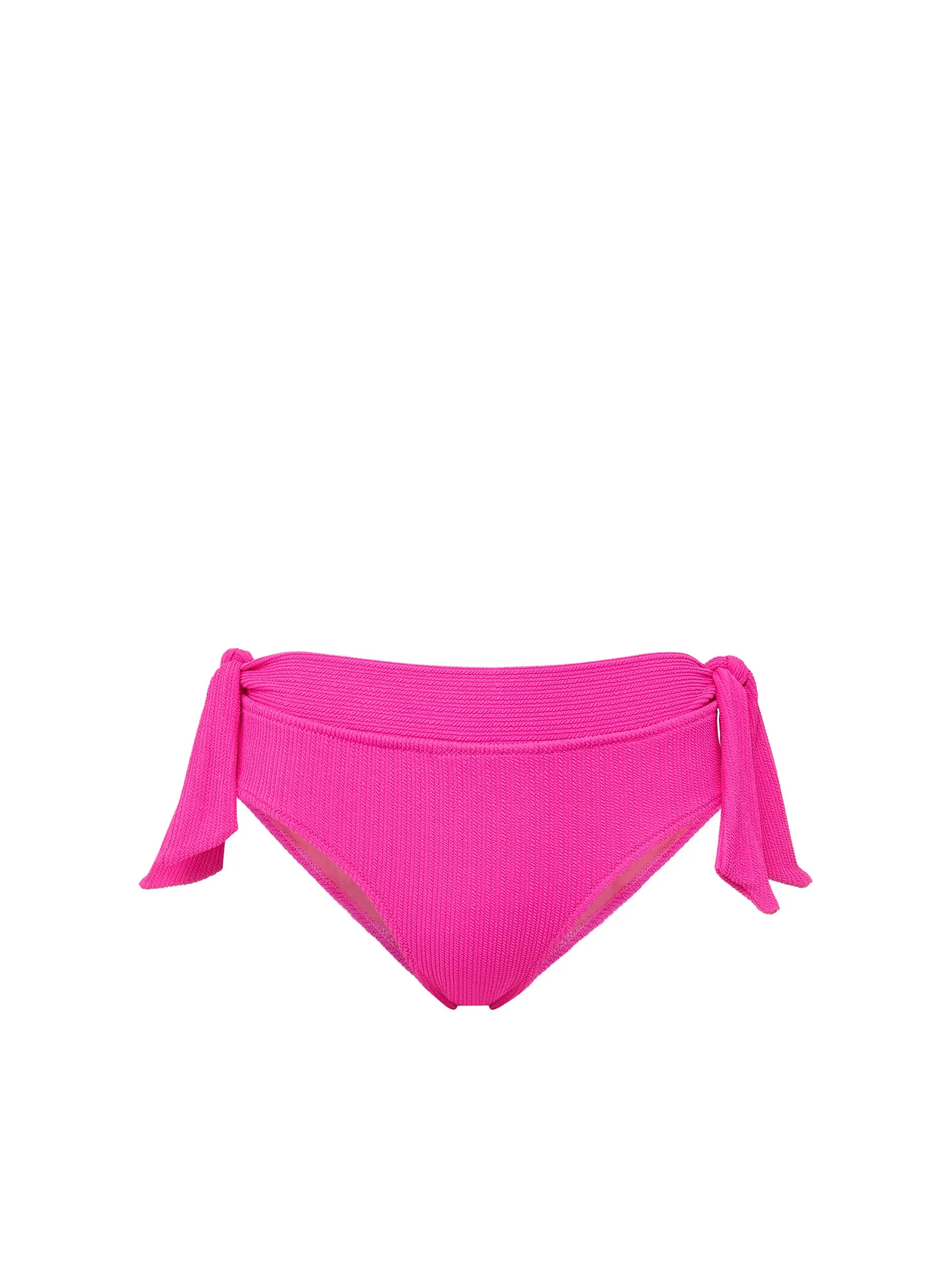 Built In Ties Double Tie Midrise Bottom Shocking Pink Textured Stripe