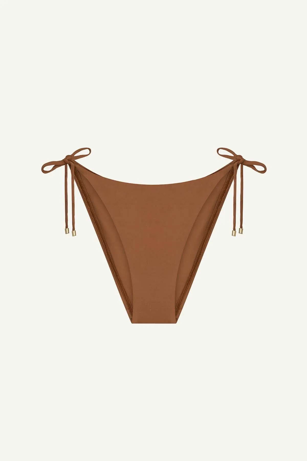 Upcycled Tie Side Cheeky Bottom - Bourbon EcoLux Crisscross Back Design