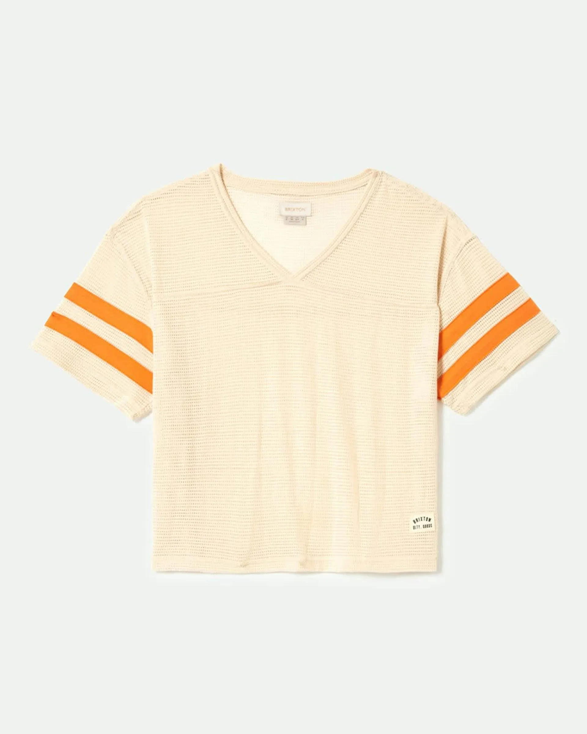 Wrinkle-Free Lightweight Fashion Varsity Football Mesh T-Shirt - Whitecap