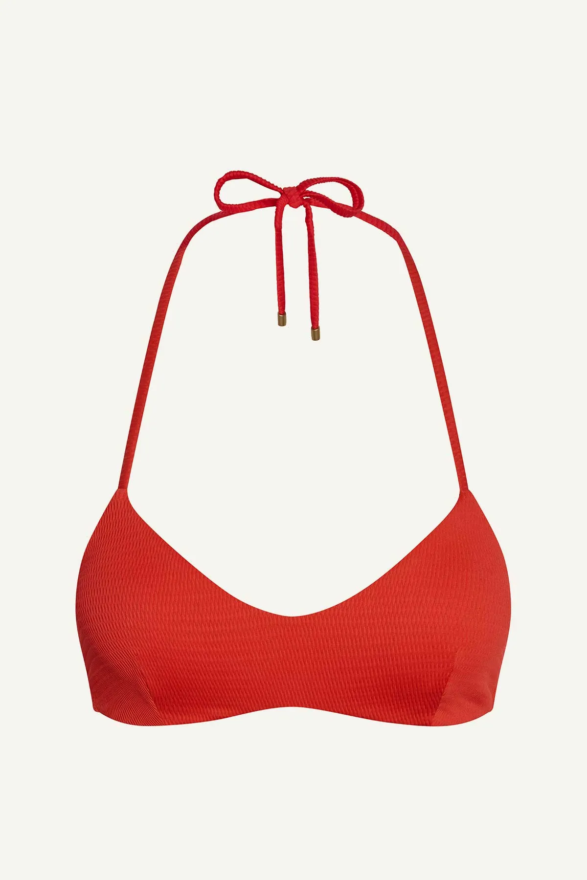 Adjustable Side Ties Upcycled Scoop Bralette Top - Ruby EcoTex