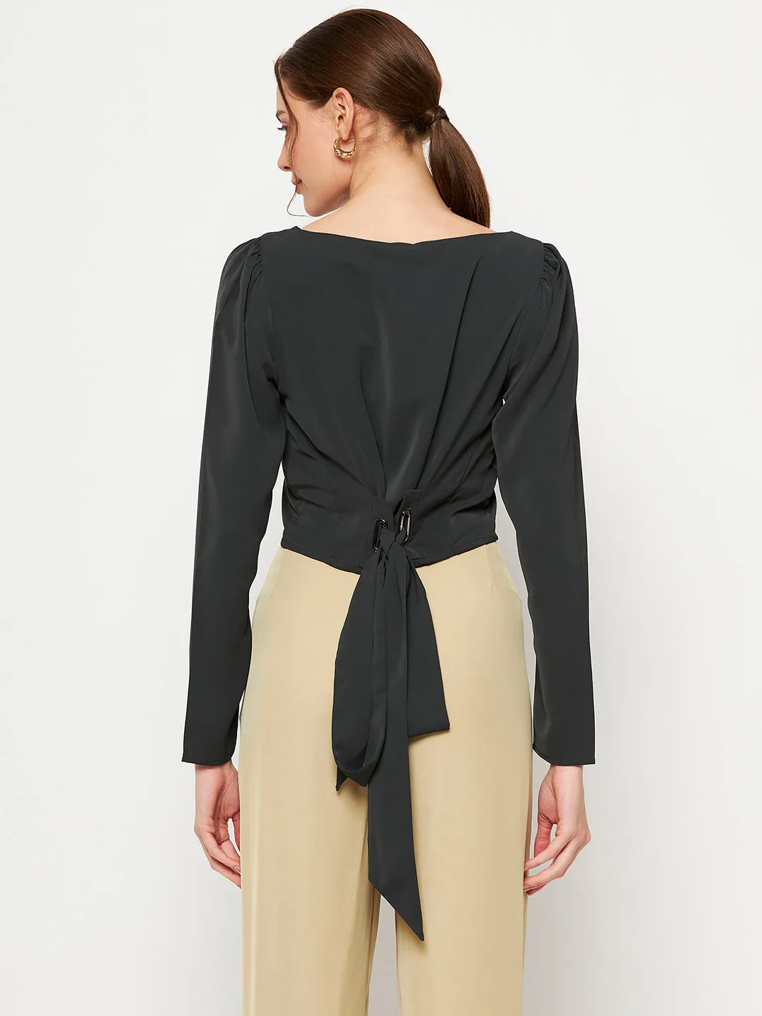 Shape Hug Madame Dark Blue Gray Top