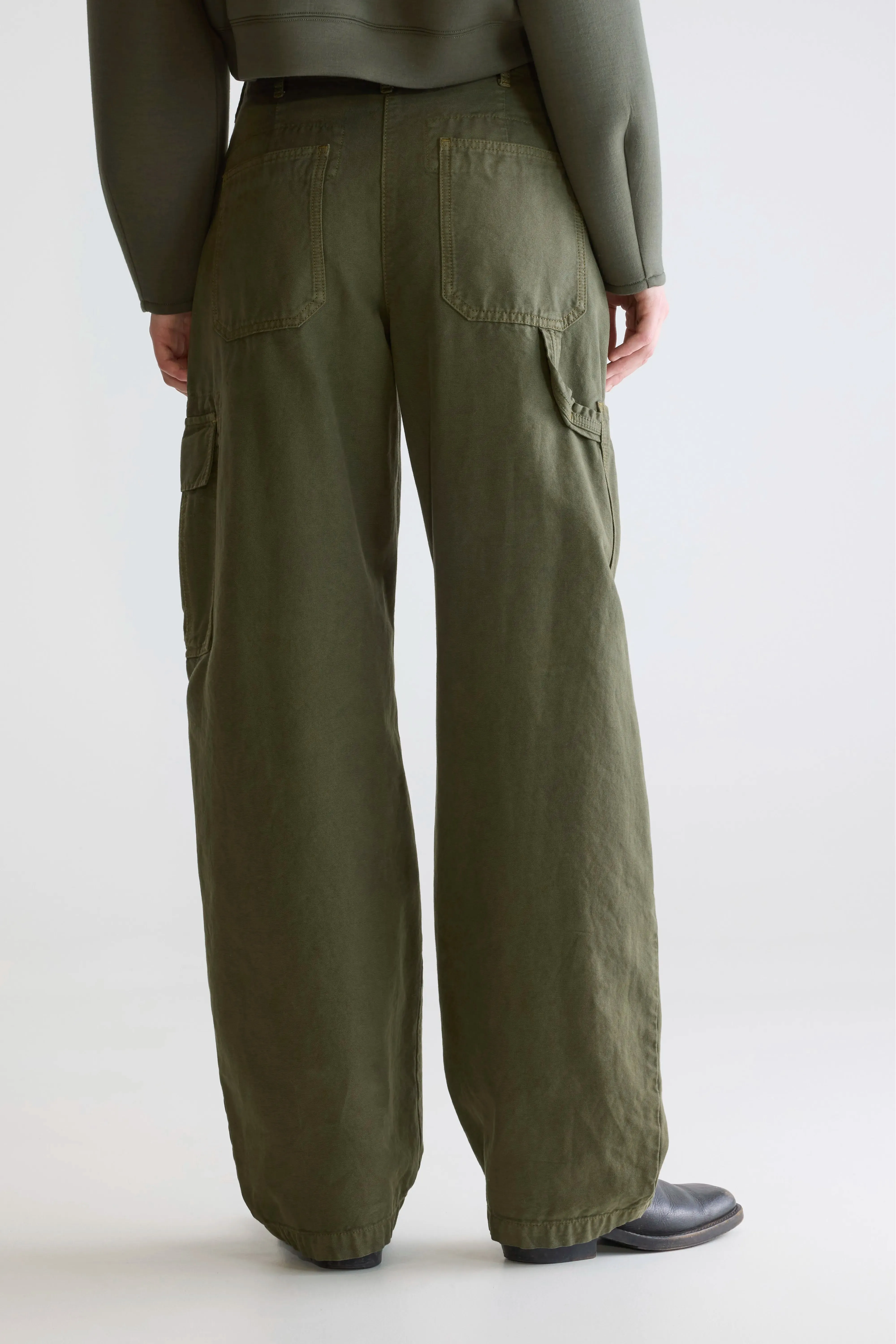 Abrasion Proof Reinforcements Piazza relaxed trousers (252 / W / OLIVE)