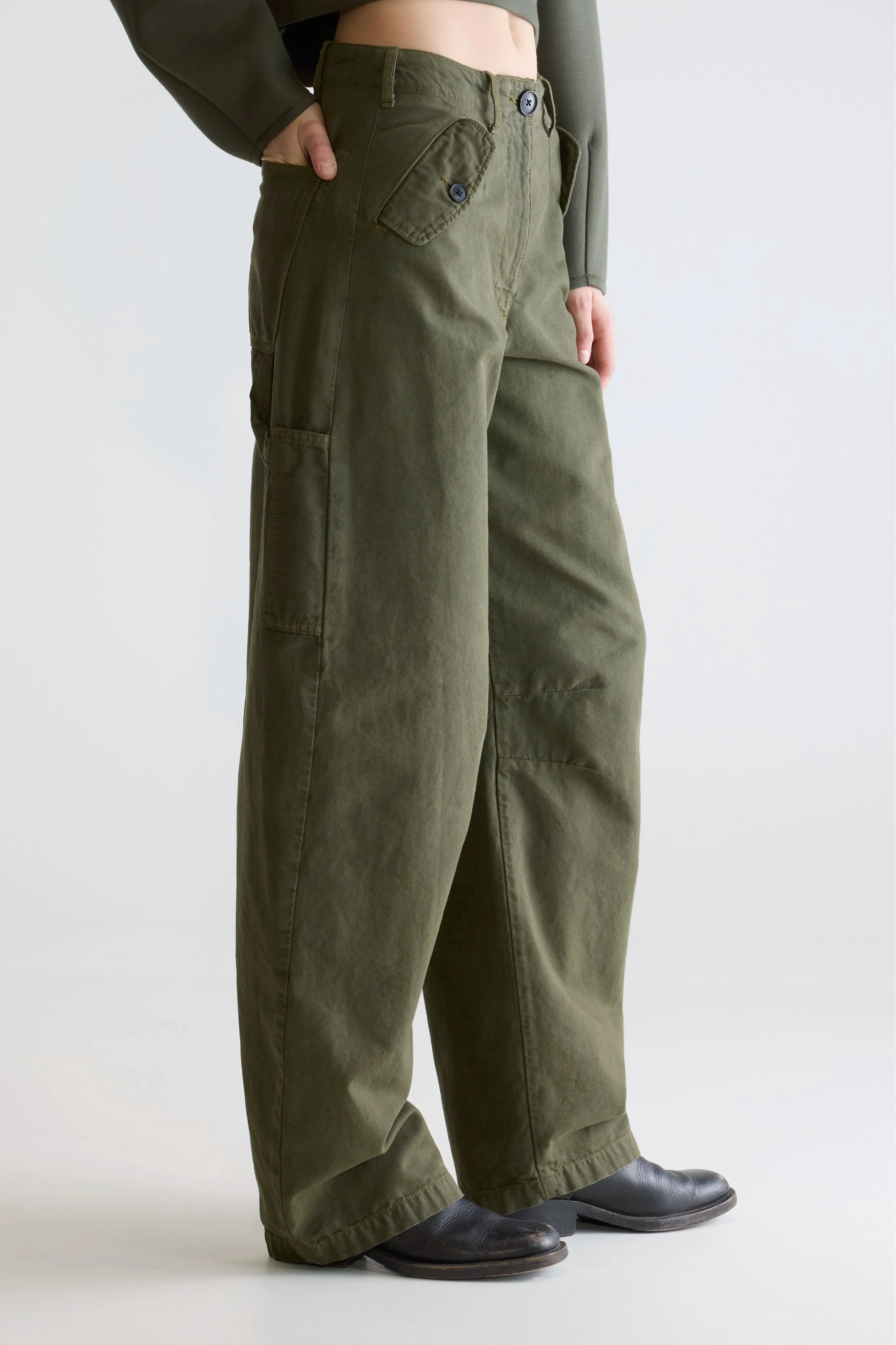 Piazza relaxed trousers (252 / W / OLIVE) Core Flex