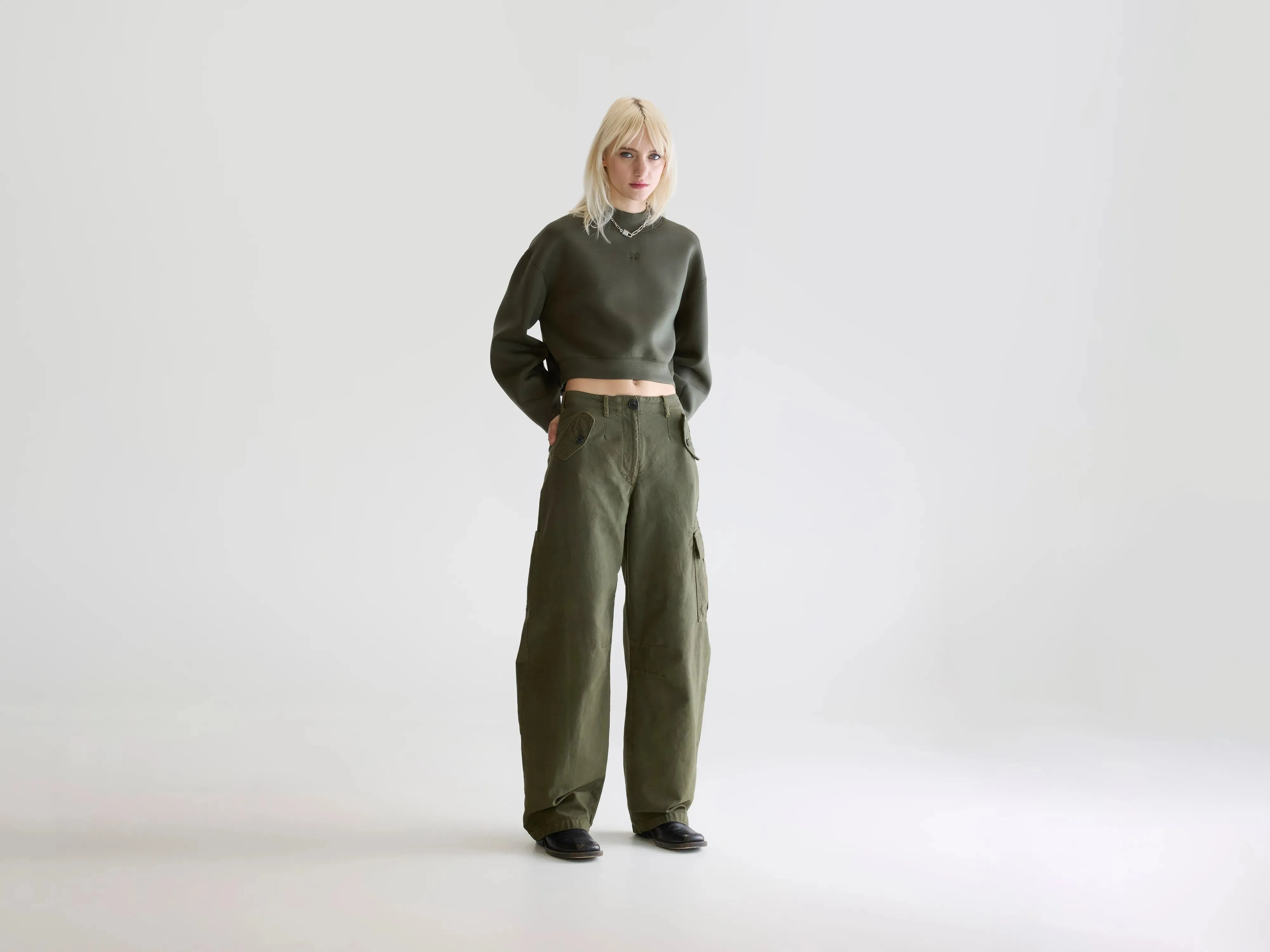 Piazza relaxed trousers (252 / W / OLIVE) AbrasionResistantPanels
