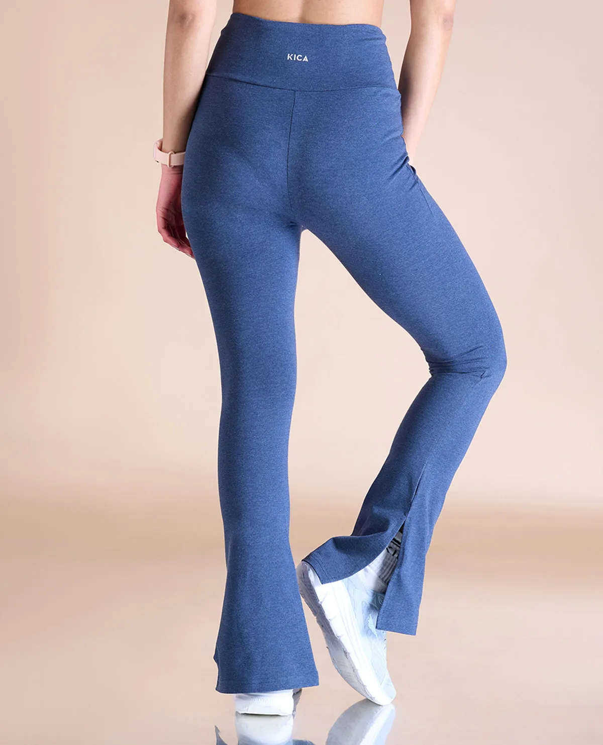 Quick Release Buckle Boho chic Women High Waist Cotton Side Slit Flared Pants