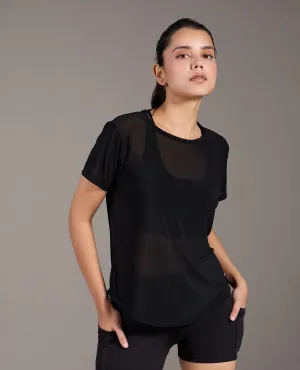 Indoor clothing Non Toxic Materials Mesh Top Black
