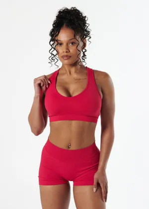 SIGNATURE SPORT BRA - CHERRY Snug Fit Technology Wide Elastic Band